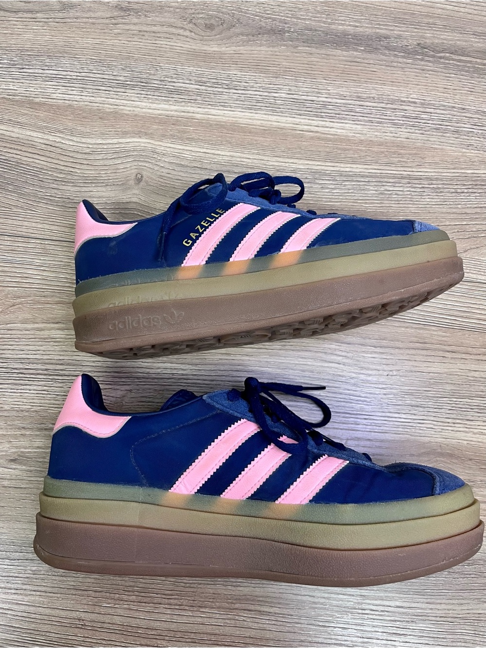 Adidas Gazelle Bold in Dark Blue and Pink Spark Platform Size 6.5 - Picture 7 of 11